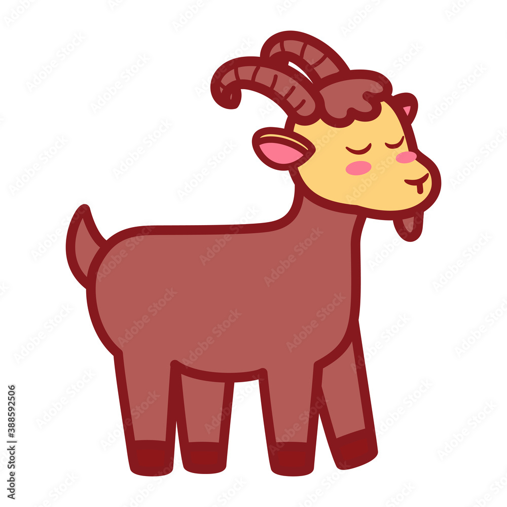 Isolated goat icon. Nativity characters icon - Vector
