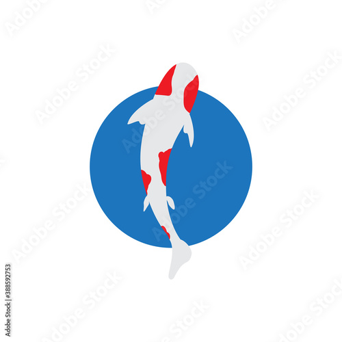 Fototapeta Naklejka Na Ścianę i Meble -  Japanese Koi Logo Template. Koi Fishes Logo. Luck, prosperity and good fortune. Animal, asian.