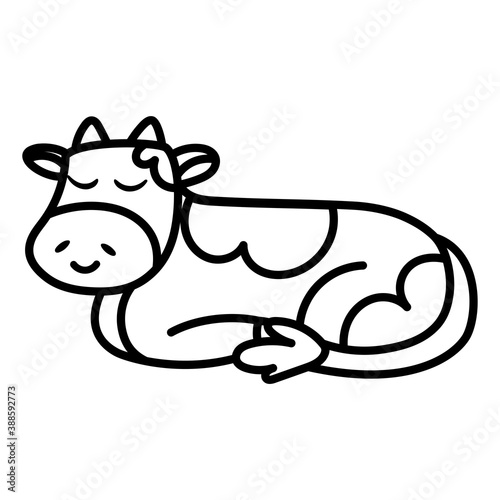 Isolated cow icon. Nativity characters icon - Vector