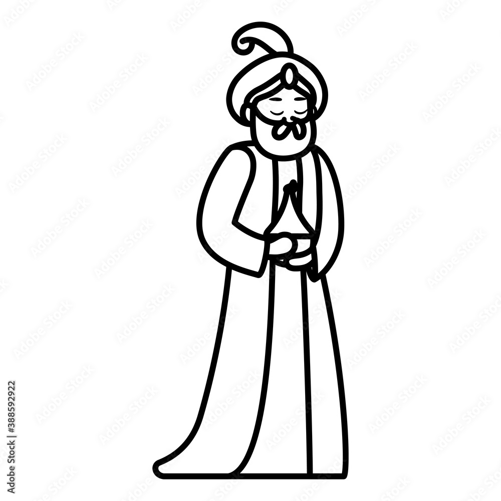 Isolated wise man icon. Nativity characters icon - Vector Isolated wise man icon. Nativity characters icon - Vector