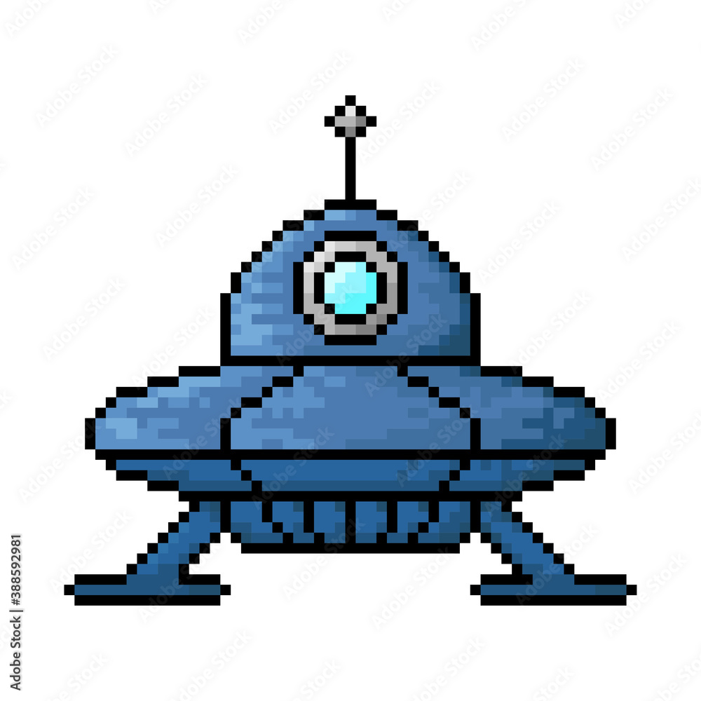 Premium Vector  Ufo icon. colored pixel art. vector flat graphic  illustration.