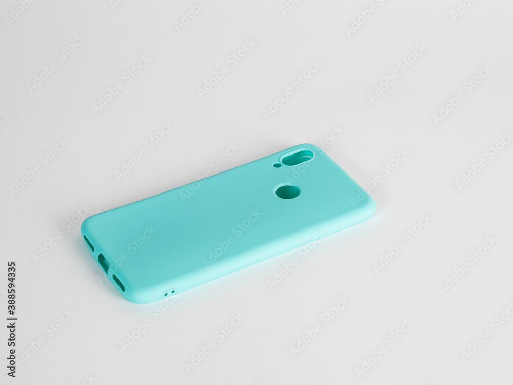 green mobile phone case isolated on white background green mobile phone case isolated on white background