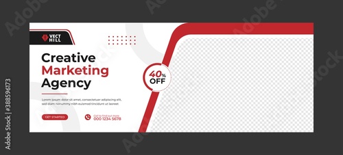 Marketing agency facebook cover and banner template	