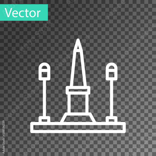 White line Place De La Concorde in Paris, France icon isolated on transparent background. Vector.
