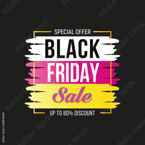 Black friday brush strokes painted banner template
