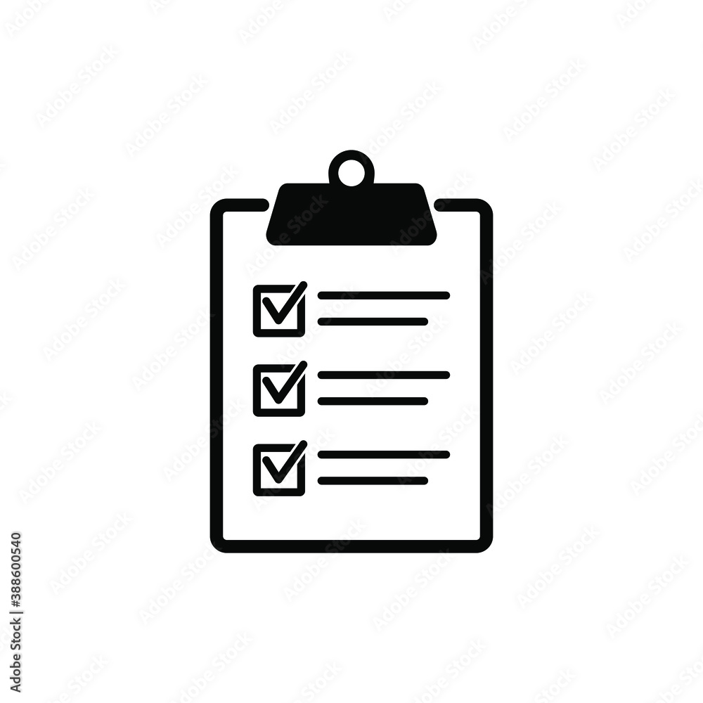 Clipboard with checklist icon, symbol for web site and app design. Vector illstration. Clipboard with checklist icon, symbol for web site and app design. Vector illstration.