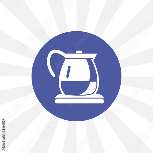 electric kettle isolated vector icon on white background