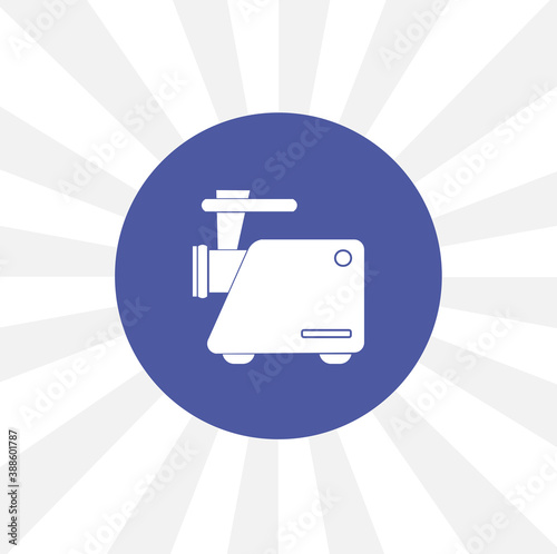 Meat grinder icon. Manual mincer isolated vector icon on white background