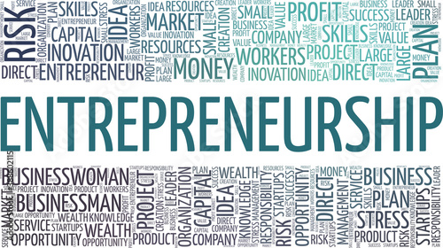 Entrepreneurship vector illustration word cloud isolated on a white background.