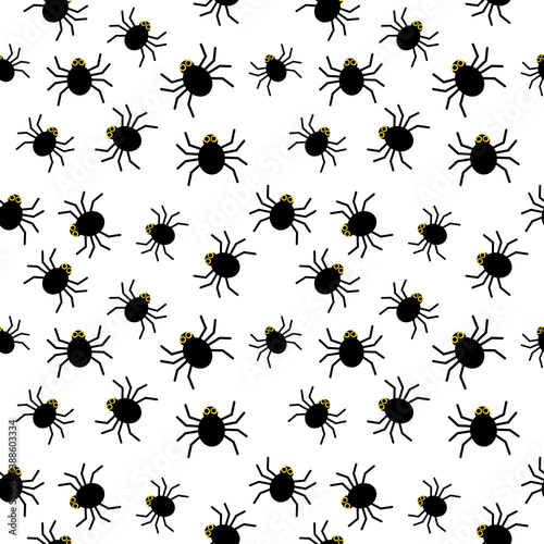 Black spiders seamless Halloween pattern. © Studio Barcelona