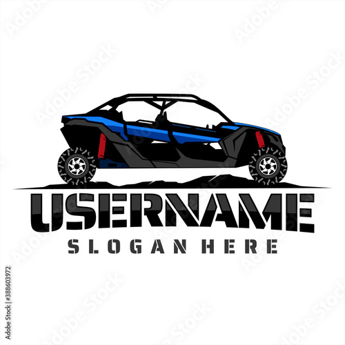 UTV offroading social club  logo design vector