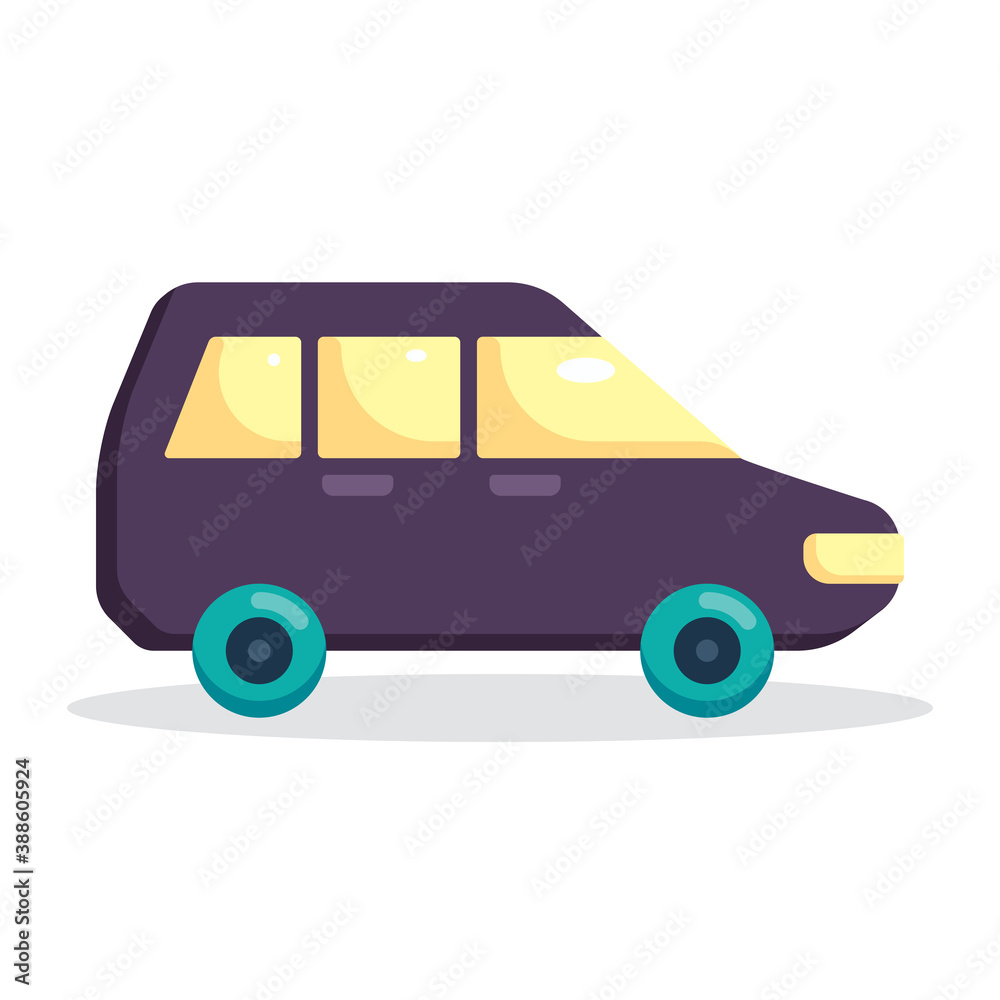 car, van, vehicle, transport flat icon vector illustration