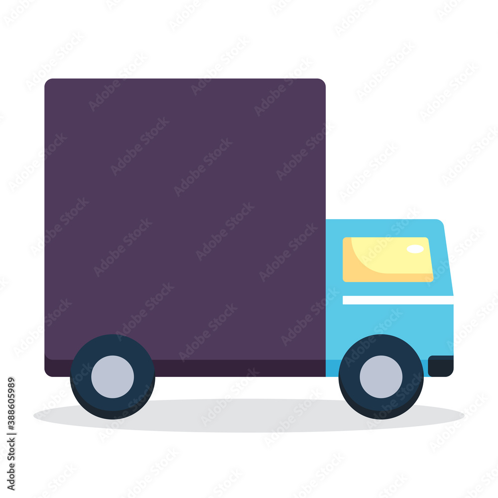 truck, delivery, vehicle, transport flat icon vector illustration
