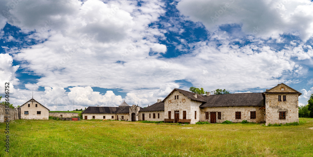 Beautiful castle with buildings on a sunny day in the town of Otrokov. Beautiful castle with buildings on a sunny day in the town of Otrokov.