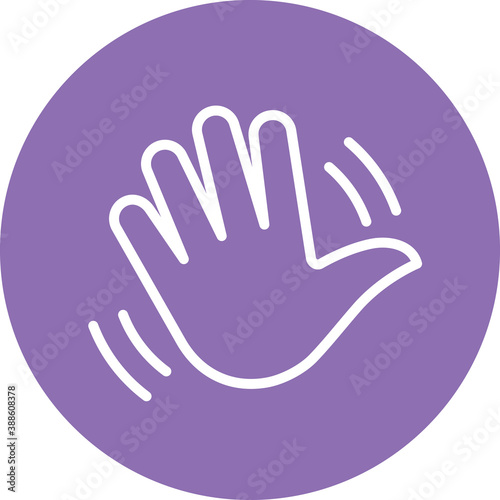 Hand Waving Gesture Outline Icon