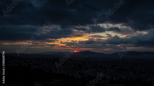 Sunset in Athens after rain