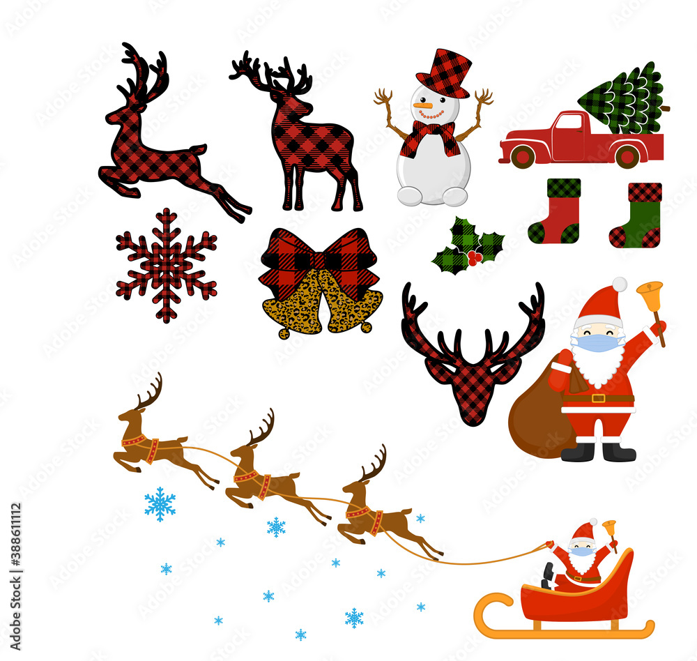 Fototapeta premium A set of Christmas elements