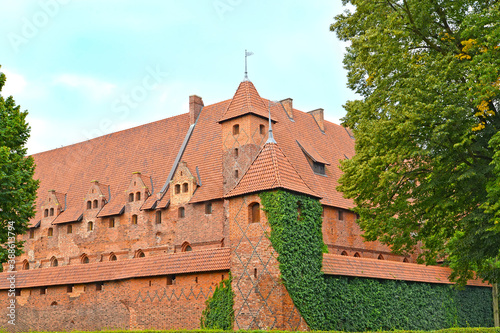 A fragment of the knights' residential building on the territory of the Teutonic Order knight's castle. Marlbork, Poland photo