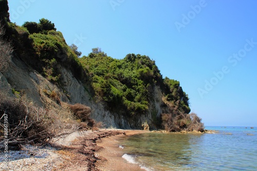 Wild coast on the island of Corfu