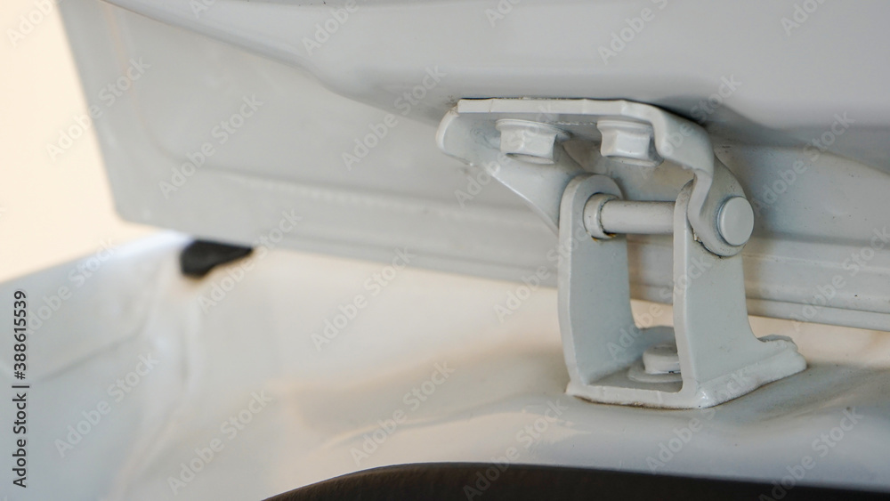 Close up of the upper door lock on the trunk of a modern car Close up of the upper door lock on the trunk of a modern car