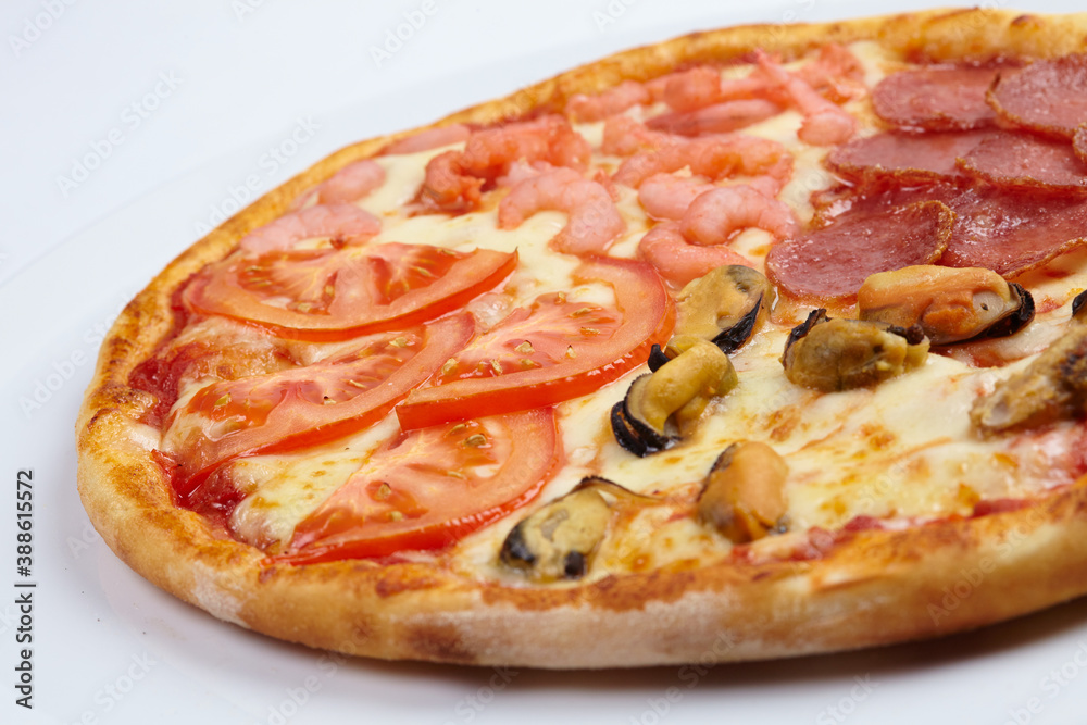 tasty pizza on the white tasty pizza on the white