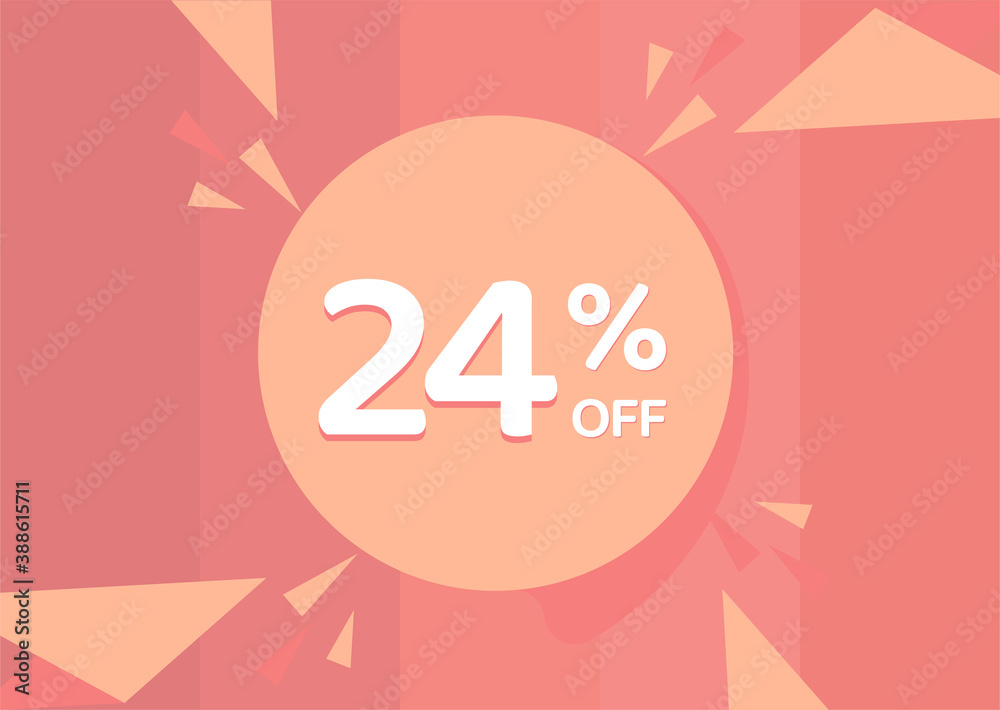 24% OFF Sale Discount Banner, Discount offer, 24% Discount Banner on pinkish background 24% OFF Sale Discount Banner, Discount offer, 24% Discount Banner on pinkish background