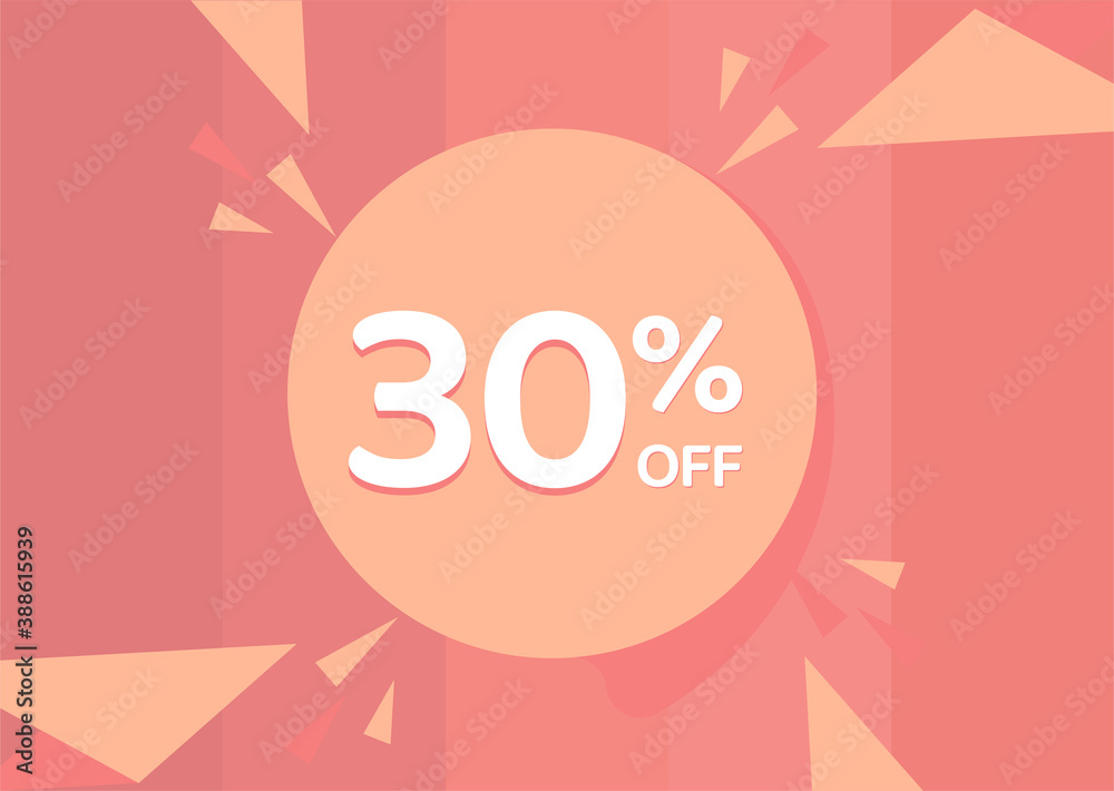 30% OFF Sale Discount Banner, Discount offer, 30% Discount Banner on pinkish background 30% OFF Sale Discount Banner, Discount offer, 30% Discount Banner on pinkish background