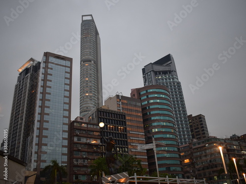 skyscrapers at night