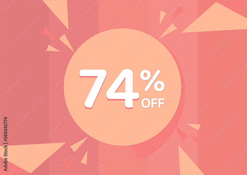 74% OFF Sale Discount Banner, Discount offer, 74% Discount Banner on pinkish background 74% OFF Sale Discount Banner, Discount offer, 74% Discount Banner on pinkish background