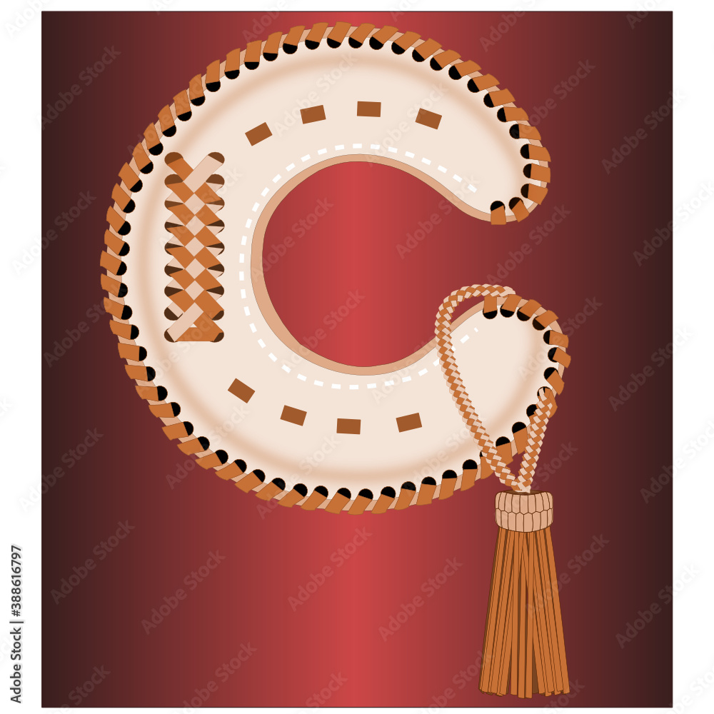 Obraz premium LEATHER : LETTER C