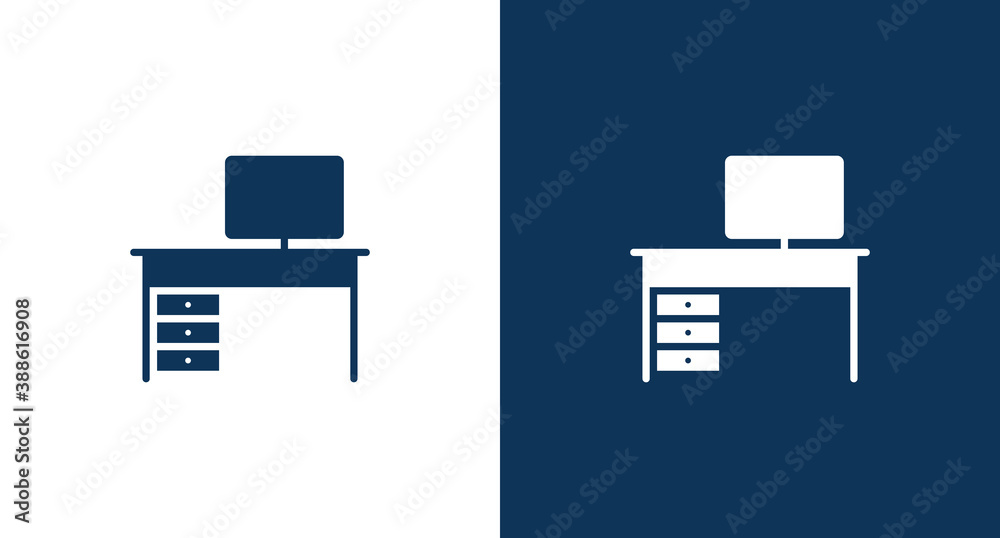 Computer table icon for web and mobile