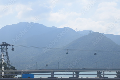aerial railway over the bridge