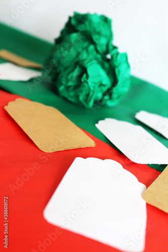 Christmas paper, ribbons and bags