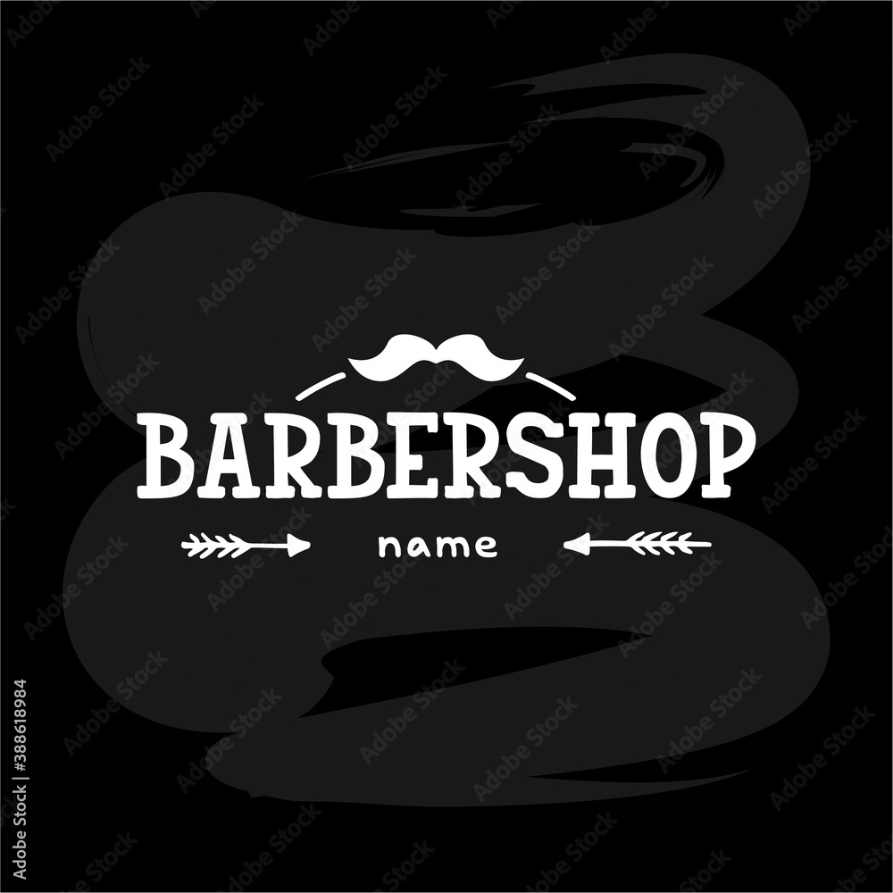 Vector illustration of barbershop lettering for banner, leaflet, poster ...