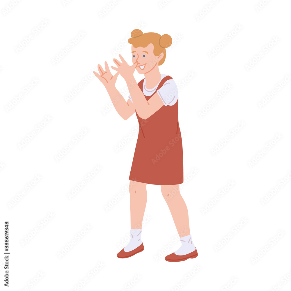 Bad bully behavior of the kid girl a cartoon isolated vector illustration Bad bully behavior of the kid girl a cartoon isolated vector illustration