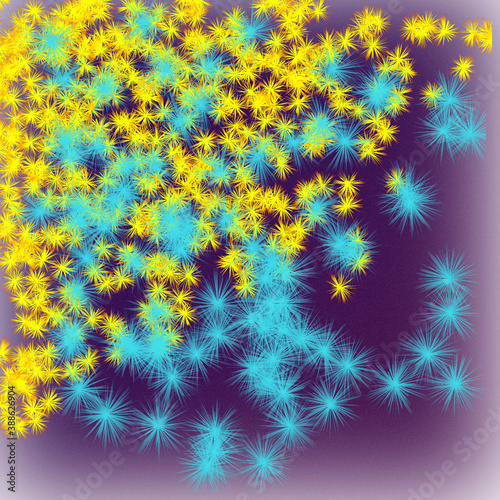 abstract background blue and yellow stars