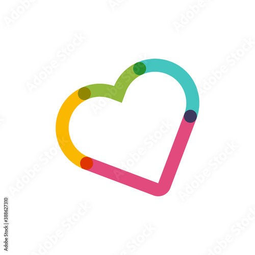 Different color heart shape...