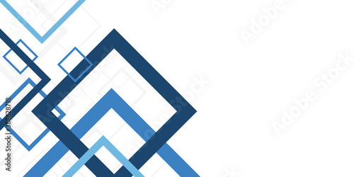 Abstract square geometric blue and white color background. Vector, illustration. 