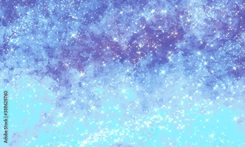 Fototapeta Naklejka Na Ścianę i Meble -  blue magenta abstract bright festive shiny multicolor speckled magic glittering background strewn with many stars and sparks