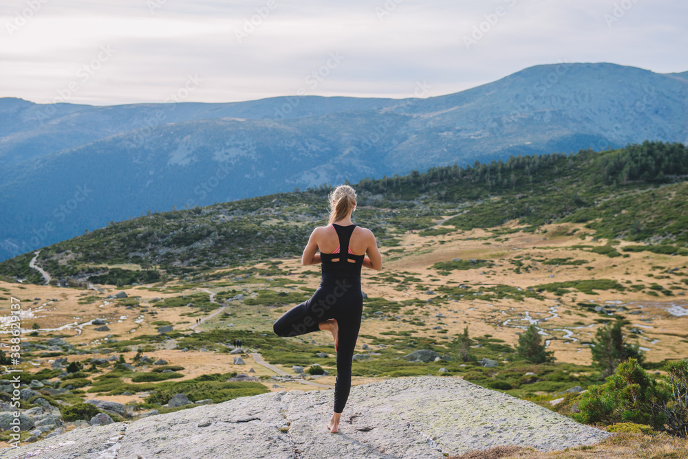 yoga poses woman mountain