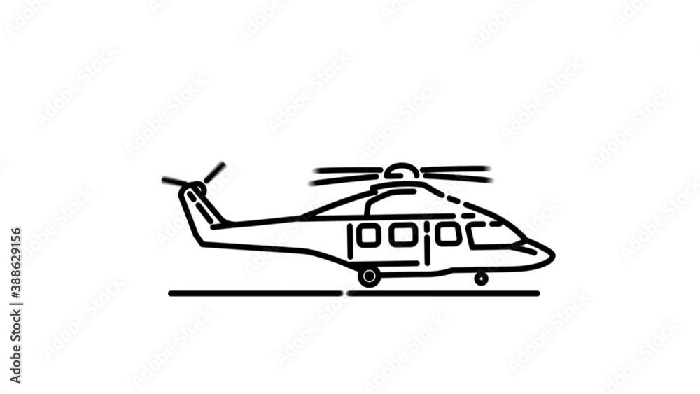 Airbus H175 line icon on the Alpha Channel Airbus H175 line icon on the Alpha Channel