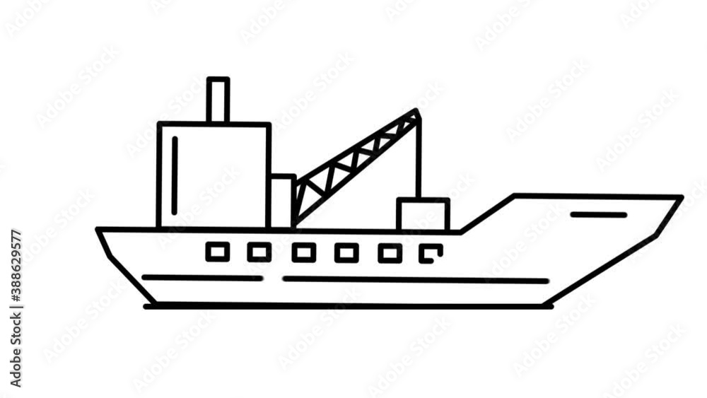 Barge line icon on the Alpha Channel Barge line icon on the Alpha Channel