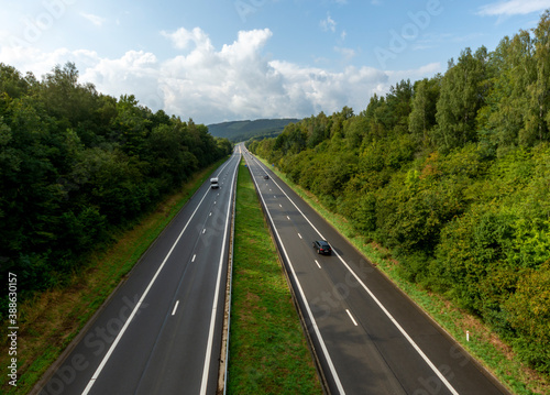 Stavelot, Belgium - September 7 2019: View of the E42 motorway photo