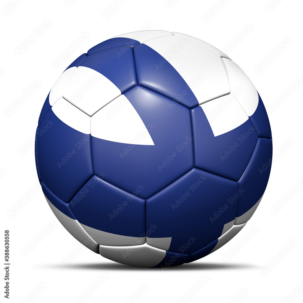 Fototapeta premium 3d soccer ball with Finland flag - 3D Render isolated in background white.