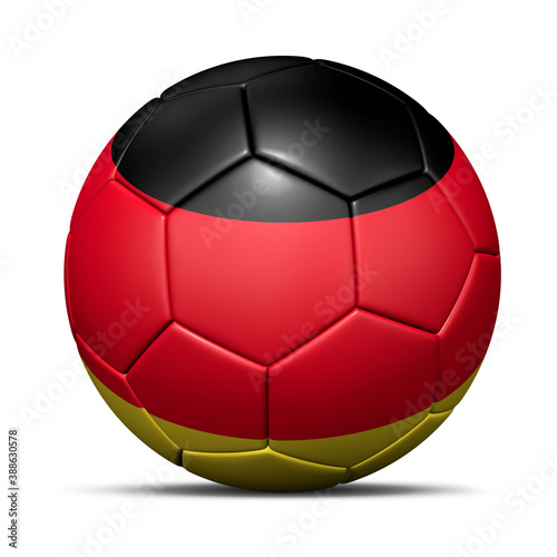 3d soccer ball with Germany  flag - 3D Render isolated in background white.