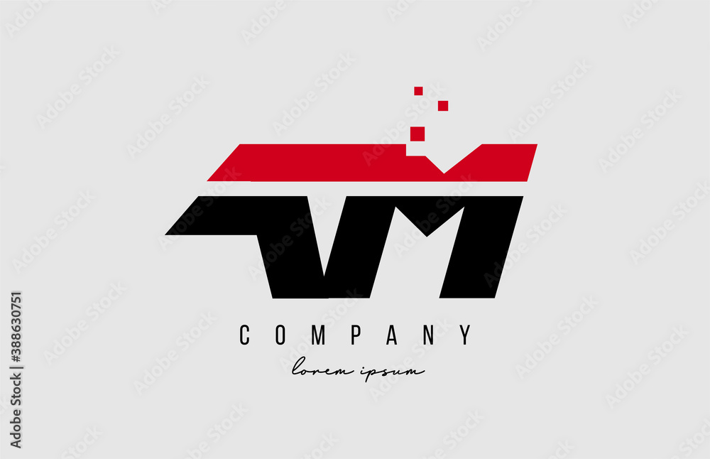 am a m alphabet letter logo combination in red and black color. Creative icon design for company and business