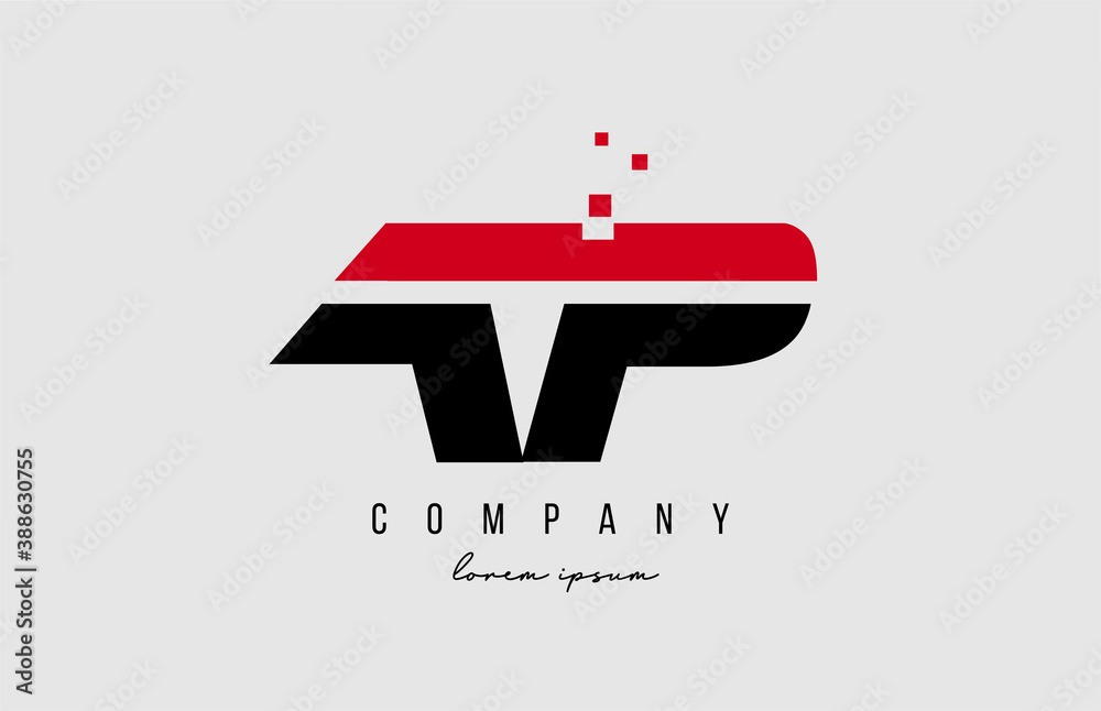 ap a p alphabet letter logo combination in red and black color. Creative icon design for company and business