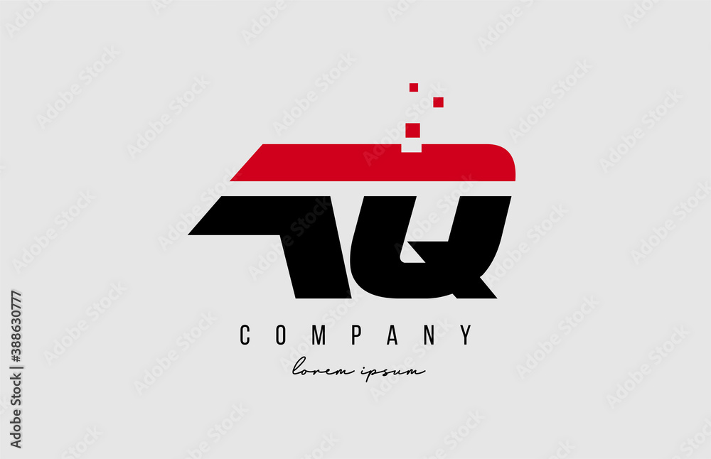 aq a q alphabet letter logo combination in red and black color. Creative icon design for company and business aq a q alphabet letter logo combination in red and black color. Creative icon design for company and business