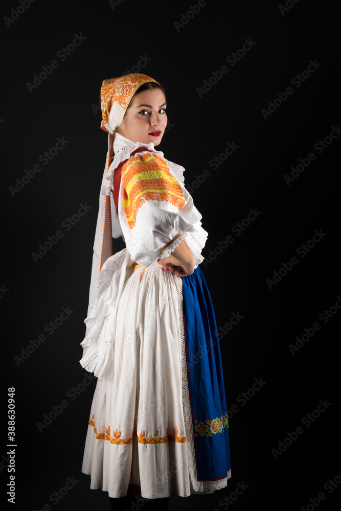 beautiful girl in slovak folk dress