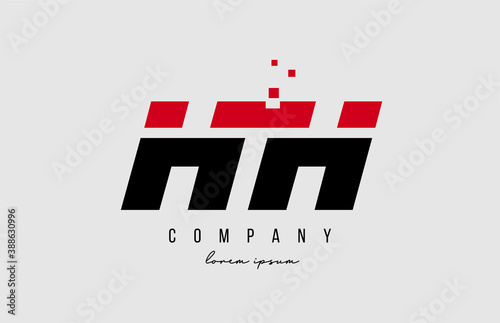 hh h h alphabet letter logo combination in red and black color. Creative icon design for company and business
